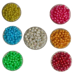 MIÇANGA PULSEIRA BOLINHA IRISADA BRANCA - 10MM - 20 GRAMAS - comprar online