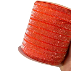 FITA LUREX LARANJA NEON 2 - 10MM - 5 METROS