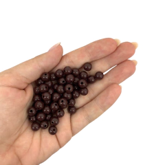 MIÇANGA PULSEIRA BOLA MARROM ESCURO - 8MM - 20 GRAMAS na internet