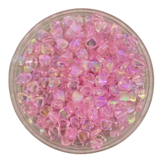 MIÇANGA CORAÇÃO IRISADO ROSA PLANO - 10MM - 20 GRAMAS