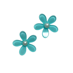APLIQUE FLOR ACRÍLICO PEQUENA AZUL - 3CM - 2 UNIDADES