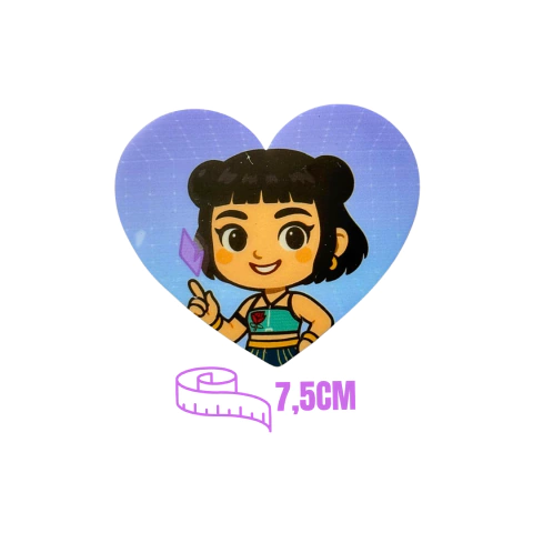 APLIQUE CORAÇÃO GUERREIRAS DO K-POP ACRILICO ADL IMPRESSO - ZOEY - 7,5CM - 1 UNIDADE - comprar online