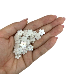 FLOR ARAMADO BRANCA IRISADA PLANA - 13MM - 40 UNIDADES - comprar online