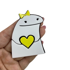 APLIQUE BENTO ACRÍLICO CORAÇÃO AMARELO (FLORK) ADL - 7CM - 1 UNIDADE - comprar online