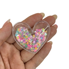 APLIQUE CORAÇÃO TRANSPARENTE ESTRELAS CANDY - 2 UNIDADES - comprar online