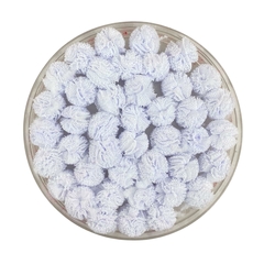 POMPOM TULE BRANCO - 1,5CM - 10 UNIDADES