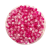 MIÇANGA PULSEIRA BOLA PINK MESCLADA CRAQUELADA TRANSLÚCIDA - 8MM - 20 GRAMAS