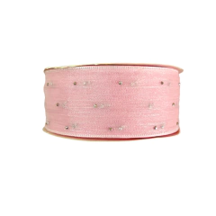 FITA ORGANZA PONTO DE LUZ - ROSA BEBÊ - 38MM - 1 METRO - comprar online