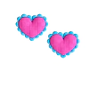 APLIQUE CORAÇÃO ROSA E AZUL EMBORRACHADO - SÃO JOÃO - 4CM - 2 UNIDADES - comprar online