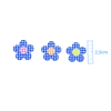 APLIQUE FLOR XADREZ AZUL ACRÍLICO ADL - SÃO JOÃO - 2,5CM - 2 UNIDADES - comprar online
