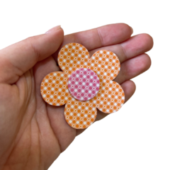 APLIQUE FLOR BIG 3D SÃO JOÃO ACRÍLICO ADL - LARANJA - 6CM - 1 UNIDADE na internet