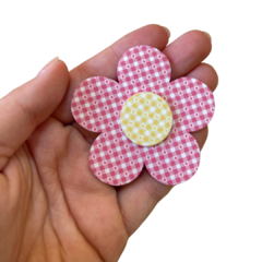 APLIQUE FLOR BIG 3D SÃO JOÃO ACRÍLICO ADL - ROSA - 6CM - 1 UNIDADE na internet