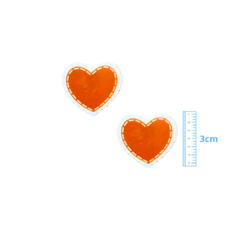 APLIQUE CORAÇÃO PESPONTADO RENDA ACRÍLICO ADL - LARANJA - 3CM - 2 UNIDADES - comprar online