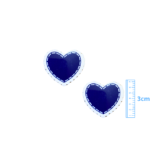 APLIQUE CORAÇÃO PESPONTADO RENDA ACRÍLICO ADL - AZUL ROYAL - 3CM - 2 UNIDADES - comprar online