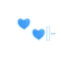 APLIQUE CORAÇÃO PESPONTADO RENDA ACRÍLICO ADL - AZUL - 3CM - 2 UNIDADES - comprar online
