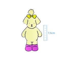 APLIQUE BOBBIE GOODS ACRÍLICO ADL - CACHORRINHA COM LAÇO - 7,5CM - 1 UNIDADE - comprar online