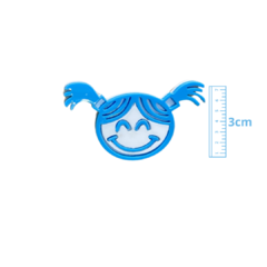 APLIQUE ESCOLAR MENINA XUXINHA AZUL TURQUESA ACRÍLICO ADL - 3CM - 1 UNIDADE - comprar online