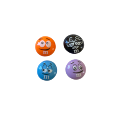 APLIQUE M&MS REDONDO CARINHA RESINA YAMA - CORES DIVERSAS - 1,5CM - 4 UNIDADES - comprar online