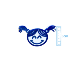 APLIQUE ESCOLAR MENINA XUXINHA AZUL ROYAL ACRÍLICO ADL - 3CM - 1 UNIDADE - comprar online