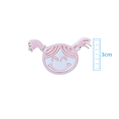 APLIQUE ESCOLAR MENINA XUXINHA ROSA CLARO ACRÍLICO ADL - 3CM - 1 UNIDADE - comprar online