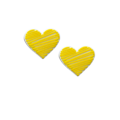 APLIQUE CORAÇÃO RABISCADO ESCOLAR EMBORRACHADO - AMARELO - 2 UNIDADES - comprar online