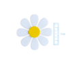 APLIQUE FLOR MARGARIDA BIG 2 ACRÍLICO ADL - 7CM - 1 UNIDADE