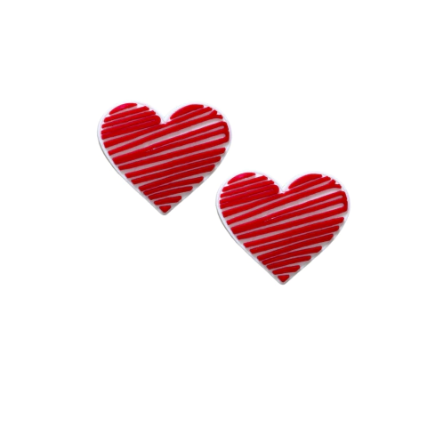 APLIQUE CORAÇÃO RABISCADO ESCOLAR EMBORRACHADO - VERMELHO - 2 UNIDADES - comprar online