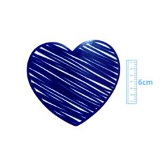 APLIQUE CORAÇÃO RABISCADO BIG ACRÍLICO ADL - AZUL ROYAL - 6CM - 1 UNIDADE - comprar online