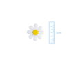 APLIQUE FLOR MARGARIDA MÉDIA 2 ACRÍLICO ADL - 3CM - 1 UNIDADE