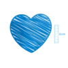 APLIQUE CORAÇÃO RABISCADO BIG ACRÍLICO ADL - AZUL TURQUESA - 6CM - 1 UNIDADE - comprar online