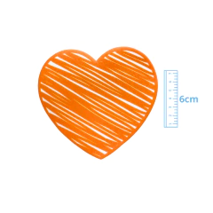 APLIQUE CORAÇÃO RABISCADO BIG ACRÍLICO ADL - LARANJA - 6CM - 1 UNIDADE - comprar online