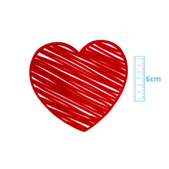 APLIQUE CORAÇÃO RABISCADO BIG ACRÍLICO ADL - VERMELHO - 6CM - 1 UNIDADE - comprar online