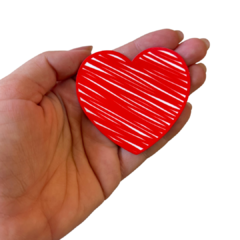 APLIQUE CORAÇÃO RABISCADO BIG ACRÍLICO ADL - VERMELHO - 6CM - 1 UNIDADE na internet