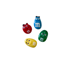 APLIQUE M&MS ROSTINHO RESINA YAMA - CORES FORTES - 1,5CM - 4 UNIDADES - comprar online