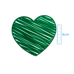 APLIQUE CORAÇÃO RABISCADO BIG ACRÍLICO ADL - VERDE BANDEIRA - 6CM - 1 UNIDADE - comprar online