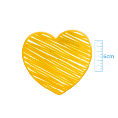 APLIQUE CORAÇÃO RABISCADO BIG ACRÍLICO ADL - AMARELO - 6CM - 1 UNIDADE - comprar online