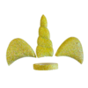 KIT TIARA ORELHA UNICÓRNIO GLITTER - AMARELO - 1 UNIDADE - comprar online