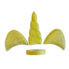 KIT TIARA ORELHA UNICÓRNIO GLITTER - AMARELO - 1 UNIDADE - comprar online