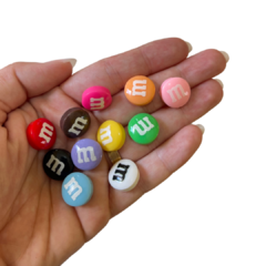 APLIQUE M&MS REDONDO RESINA YAMA - CORES DIVERSAS - 1,5CM - 4 UNIDADES na internet