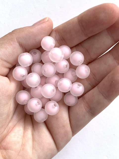 MIÇANGA PULSEIRA TRANSLÚCIDA ROSA - 10MM - 20 GRAMAS