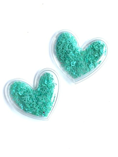 APLIQUE CORAÇÃO TRANSPARENTE - CORAÇÃO VERDE - 2 UNIDADES na internet