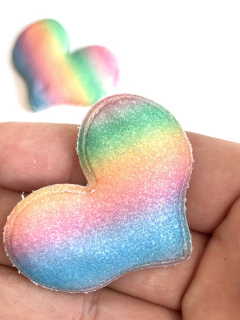 APLIQUE CORAÇÃO TIE DYE LISTRADO 4 - 2 UNIDADES