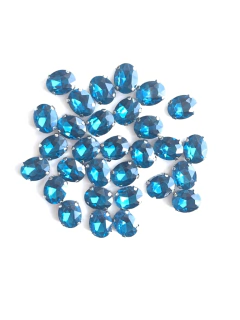 APLIQUE PEDRA OVAL AZUL PETRÓLEO (10MM) - 5 UNIDADES - comprar online