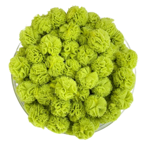 POMPOM TULE VERDE PISTACHE - 1,5CM - 10 UNIDADES