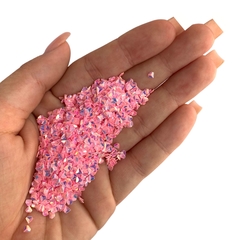 APLIQUE CONFETE GLITTER DIAMANTE ROSA BEBÊ - 10 GRAMAS - comprar online