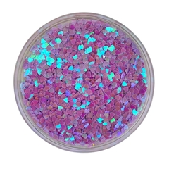 APLIQUE CONFETE GLITTER CORAÇÃO LILÁS M- 10 GRAMAS