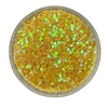 APLIQUE CONFETE GLITTER CORAÇÃO AMARELO M- 10 GRAMAS