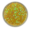 APLIQUE CONFETE GLITTER CORAÇÃO AMARELO M- 10 GRAMAS