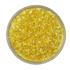 APLIQUE CONFETE GLITTER MINI CORAÇÃO VAZADO AMARELO - 10 GRAMAS