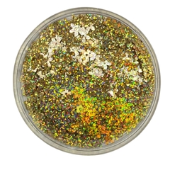 APLIQUE CONFETE GLITTER FLOR DOURADA 2 - 10 GRAMAS